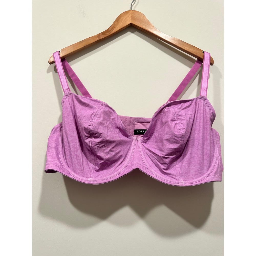 Torrid Unlined Balconette Heathered Straight Back Bra Lavender Sky 48C NWT‎